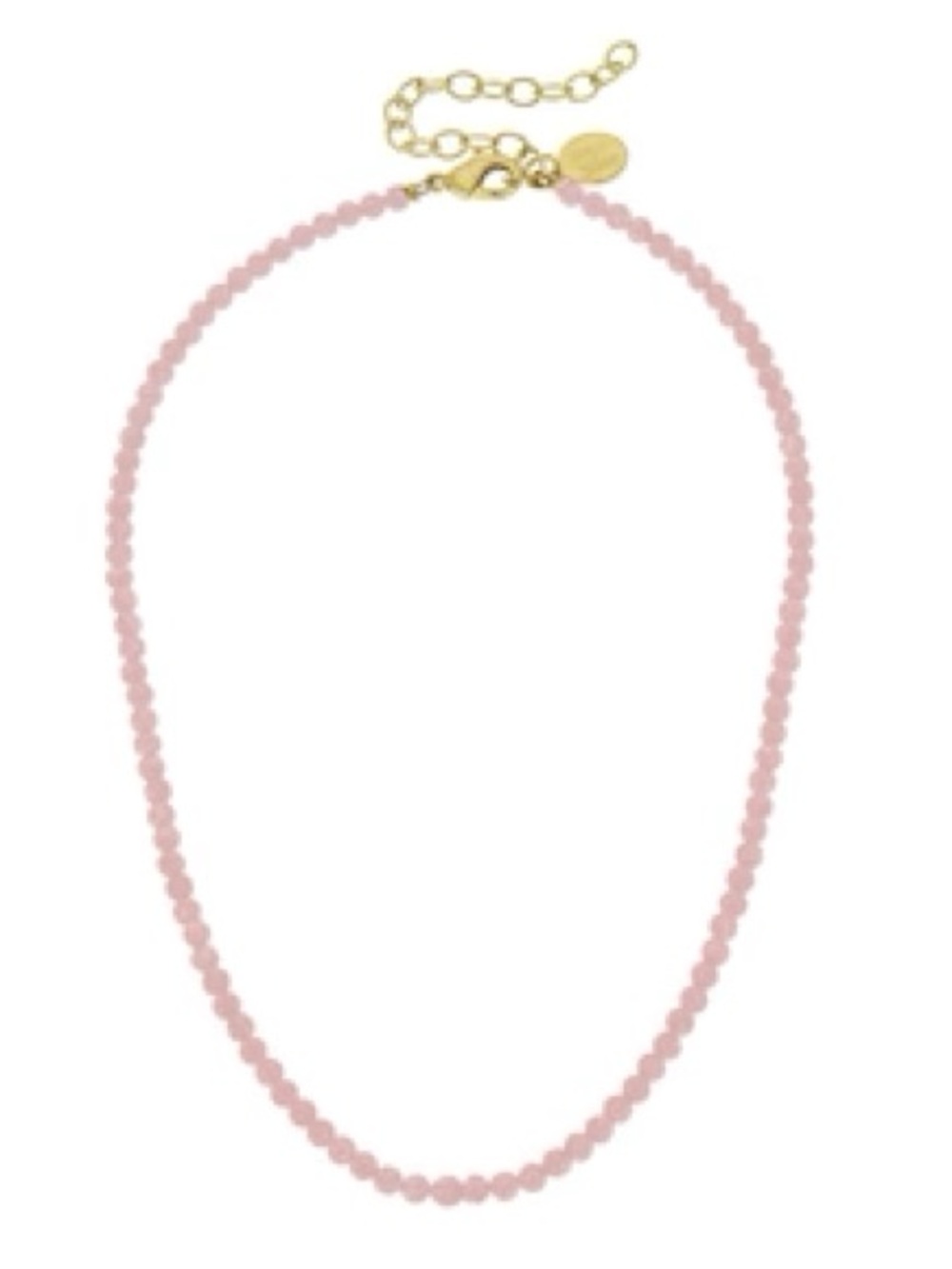 Delicate Pink Beaded Necklace with Gold Accents